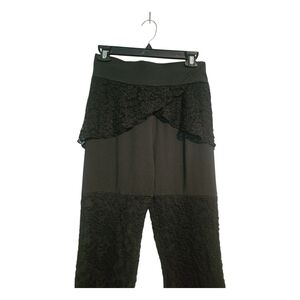 Elegant Black Lace Overlay Pants